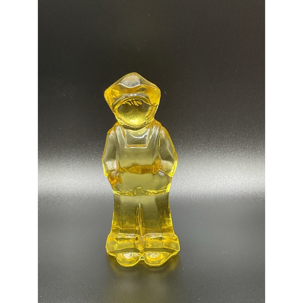 Mosser Glass Vi Hunter Josh Doll Figurine Yellow Gold Rush Vintage 1982